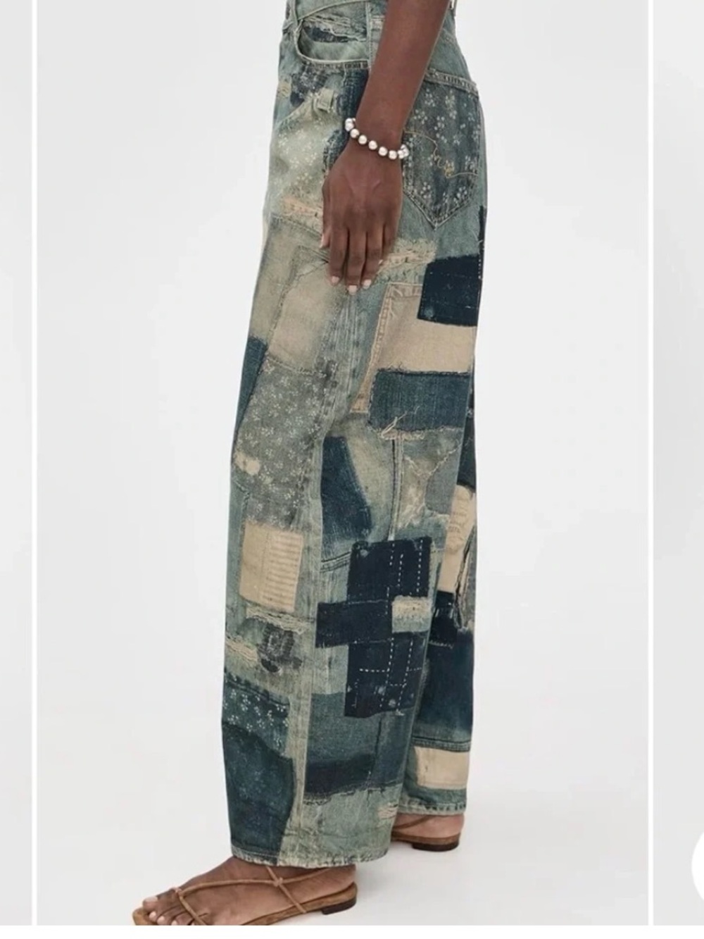 Free People High-Rise Patchwork Jeans NWT - Picture 3 of 5